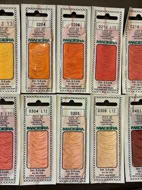 Madeira Silk Embroidery Floss Assorted Lot of 10